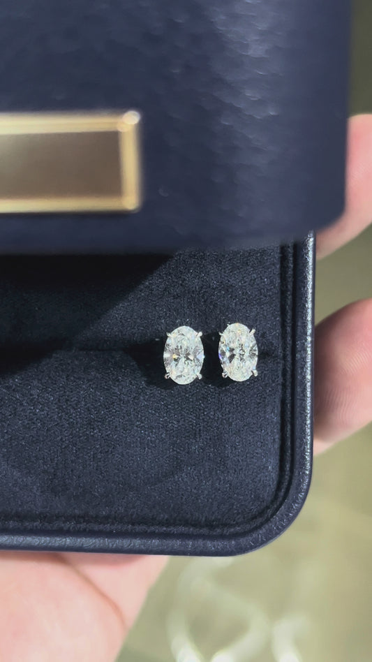 Eternal Oval Lab Diamond Stud Earrings
