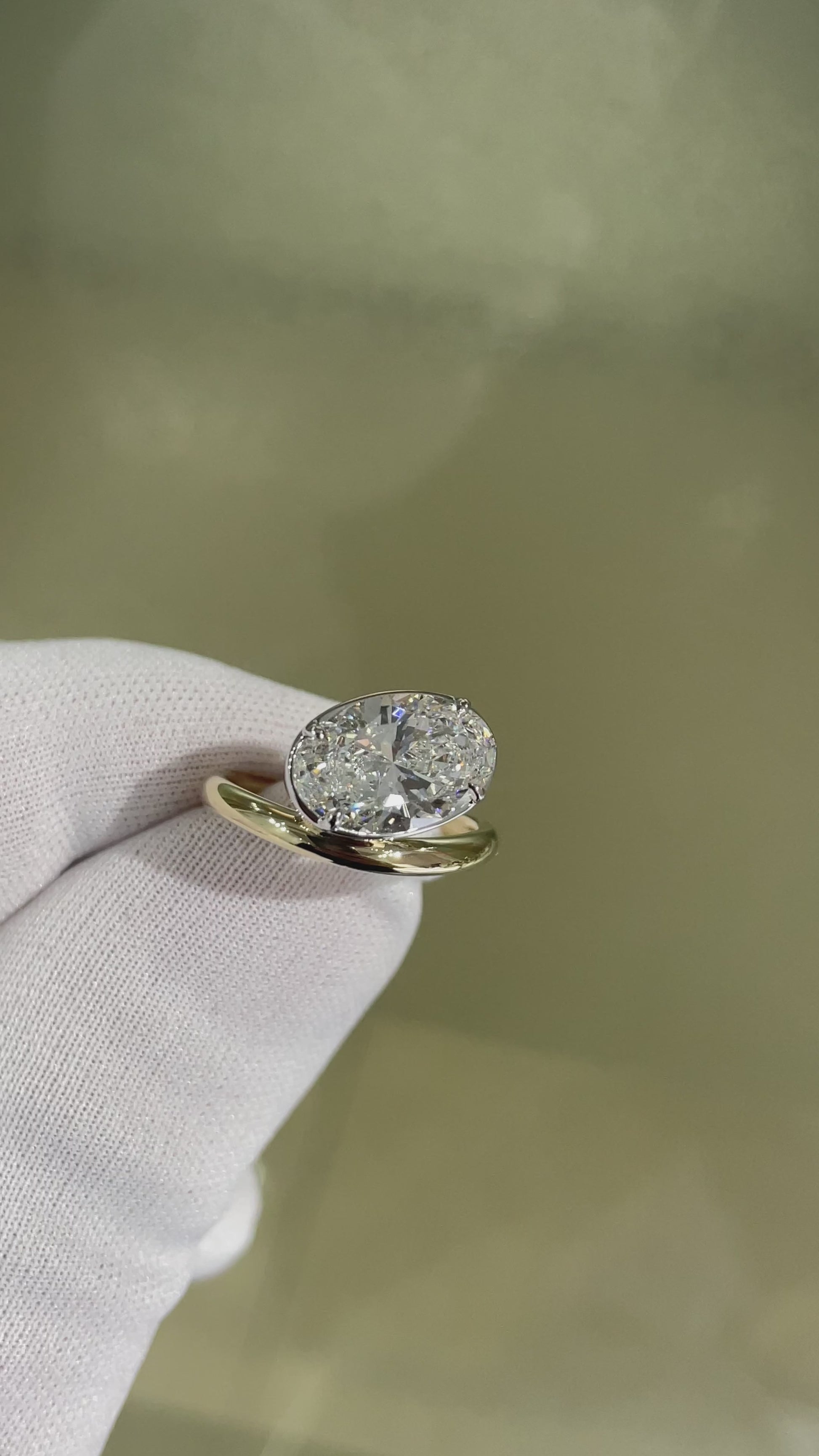Floating Oval Lab Diamond Ring
