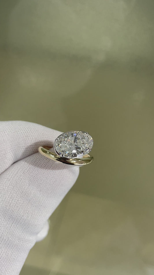 Floating Oval Lab Diamond Ring