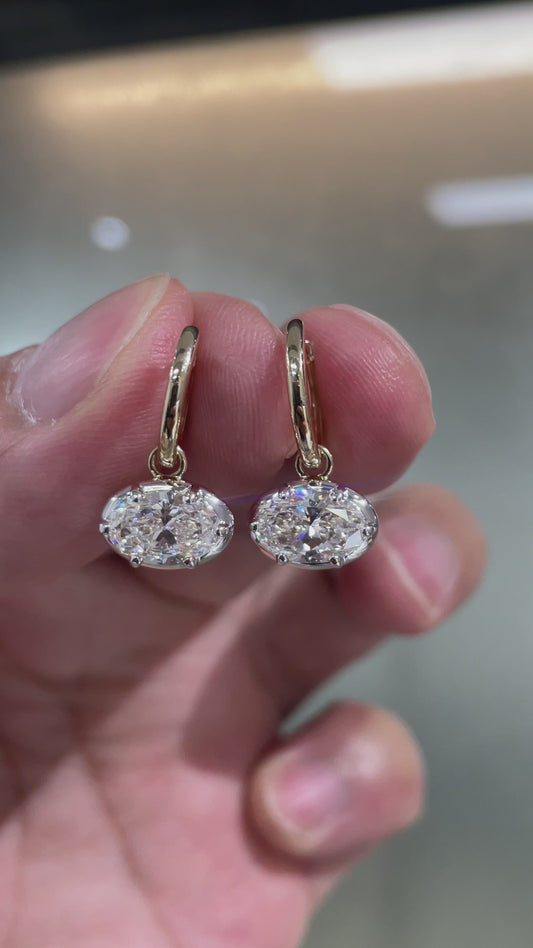 Tui Oval Lab Diamond Drop Earrings